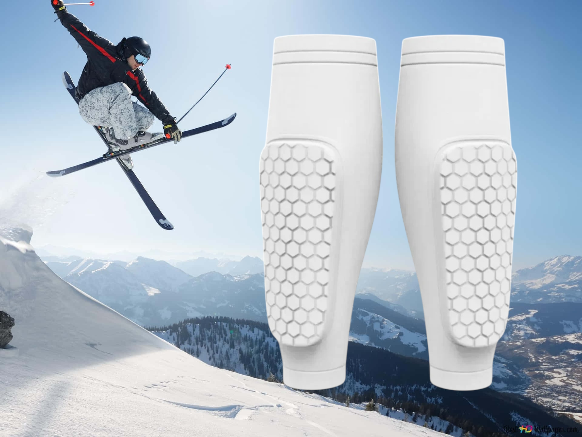2 stk BoneShield Benskinne Beskytter - Hvid