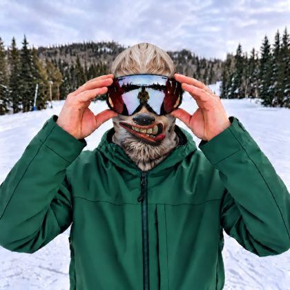 Balaclava Full Face skimaskе med ansigtsprint – giv skiferien et ekstra grin